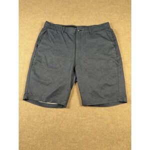 Bolle Men Golf Shorts Navy Blue Thin Striped Flat‎ Front Chino Tech Sz 36